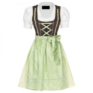 green and white dirndl dress